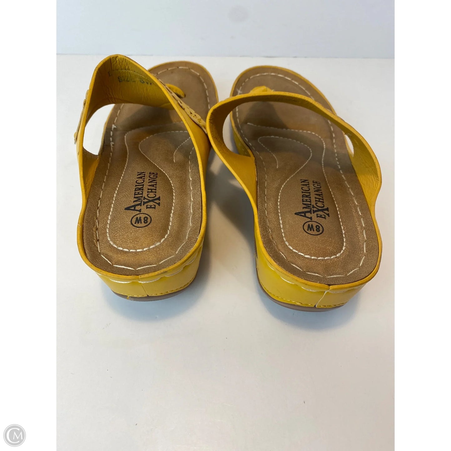Sandals Flats By Clothes Mentor In Yellow, Size: 8