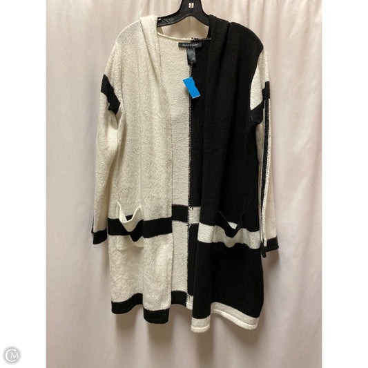Cardigan By Ashley Stewart In Black & White, Size: 1x