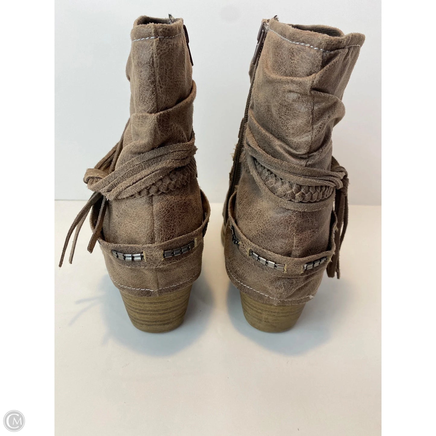 Boots Ankle Heels By Clothes Mentor In Brown, Size: 11