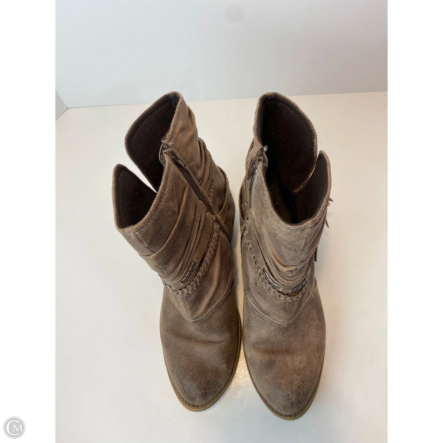 Boots Ankle Heels By Clothes Mentor In Brown, Size: 11