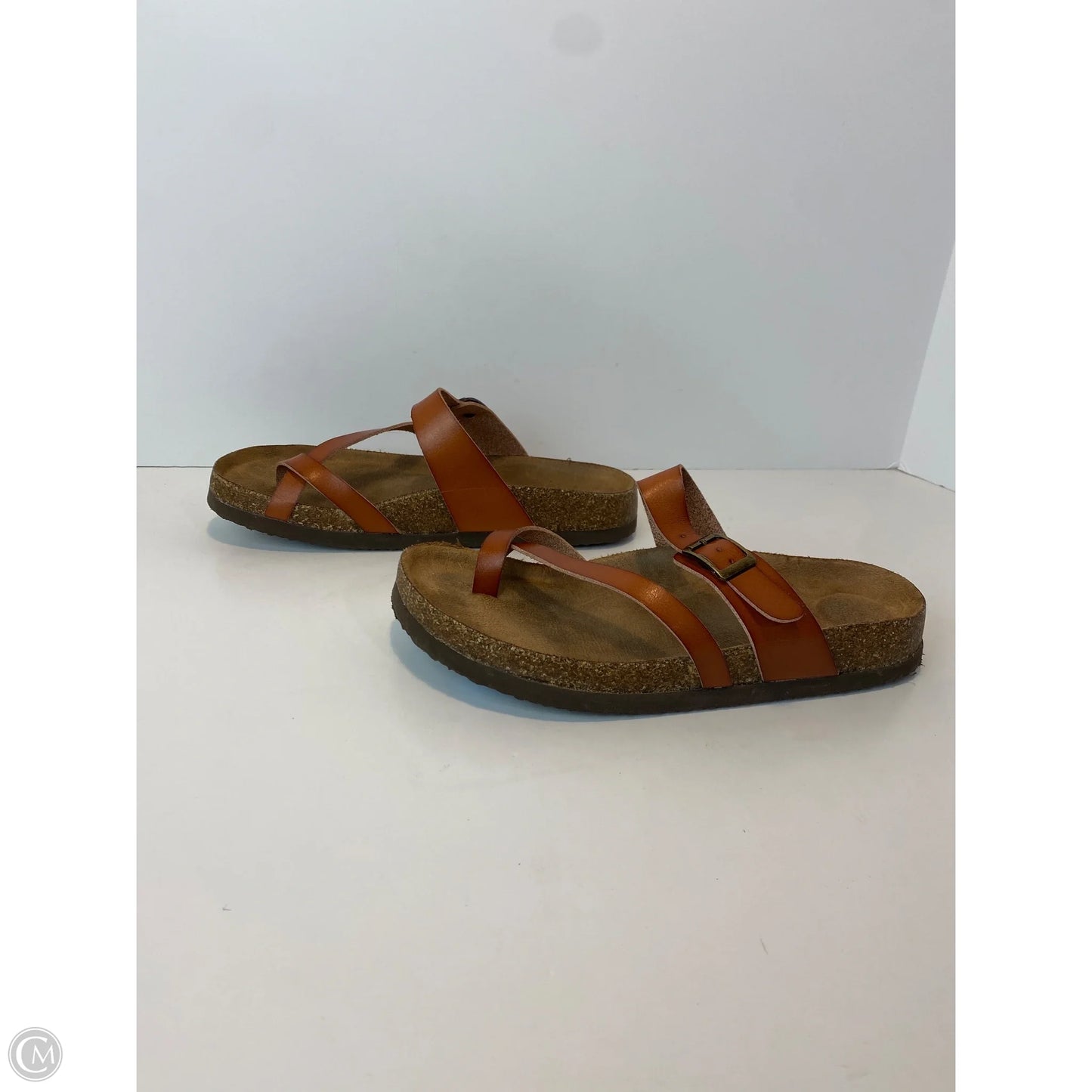 Sandals Flats By Time And Tru In Brown, Size: 7.5