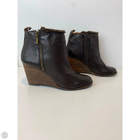 Boots Ankle Heels By Lucky Brand In Brown, Size: 9