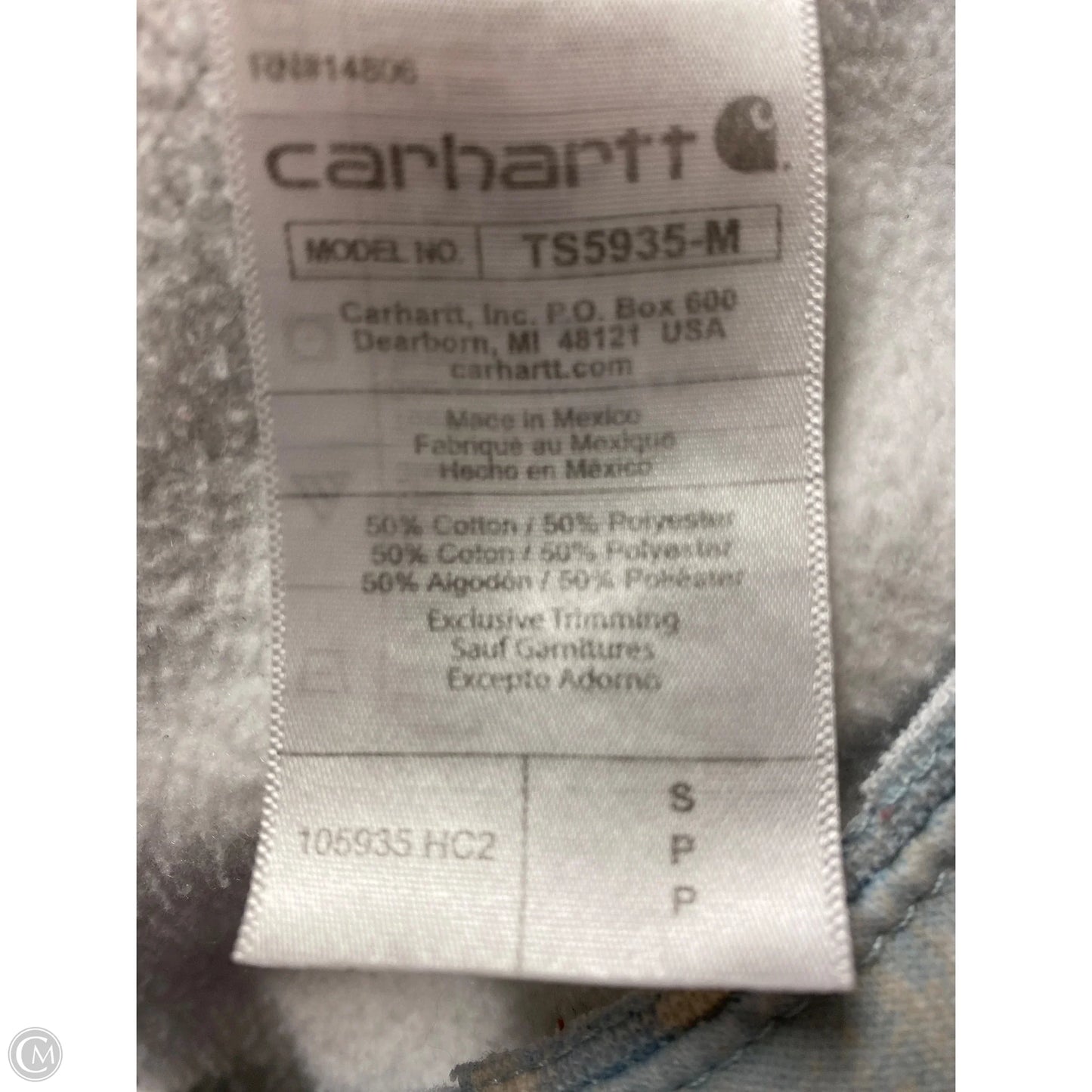 Sweatshirt Collar By Carhartt In Blue, Size: S