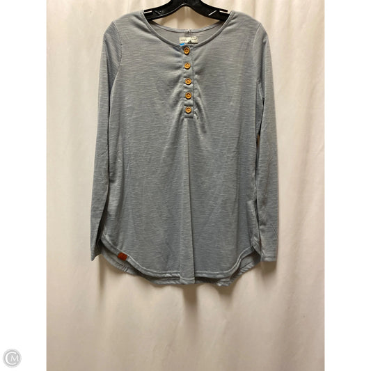 Top Long Sleeve By Simply Southern In Grey, Size: M