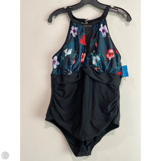 Swimsuit By Clothes Mentor In Black, Size: 1x