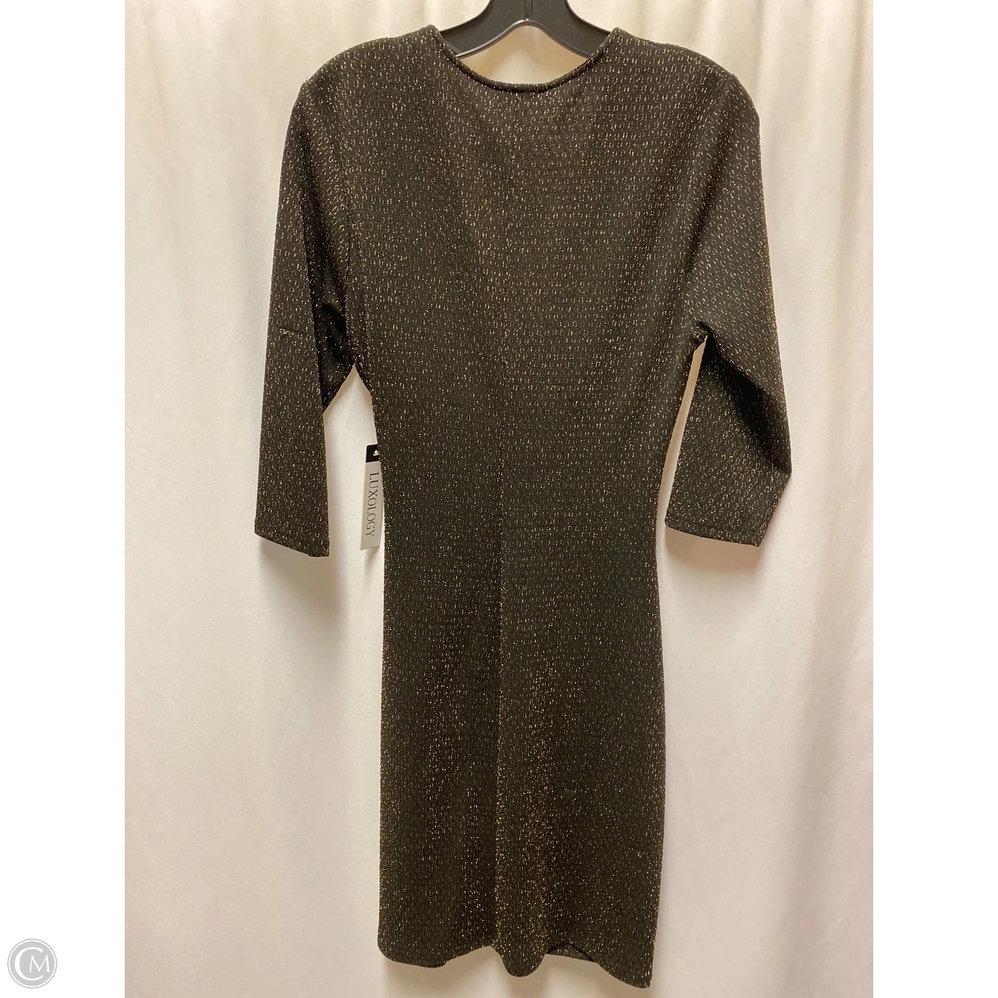 Dress Casual Midi By Luxology In Gold, Size: M