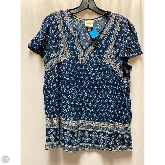 Top Short Sleeve By Knox Rose In Blue, Size: Xl