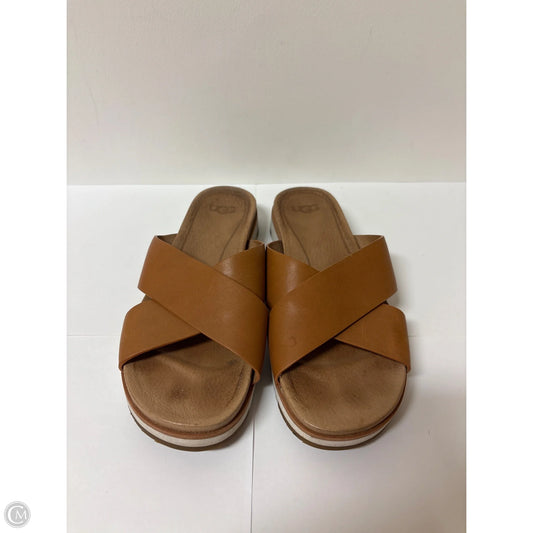 Sandals Designer By Ugg In Brown, Size: 7