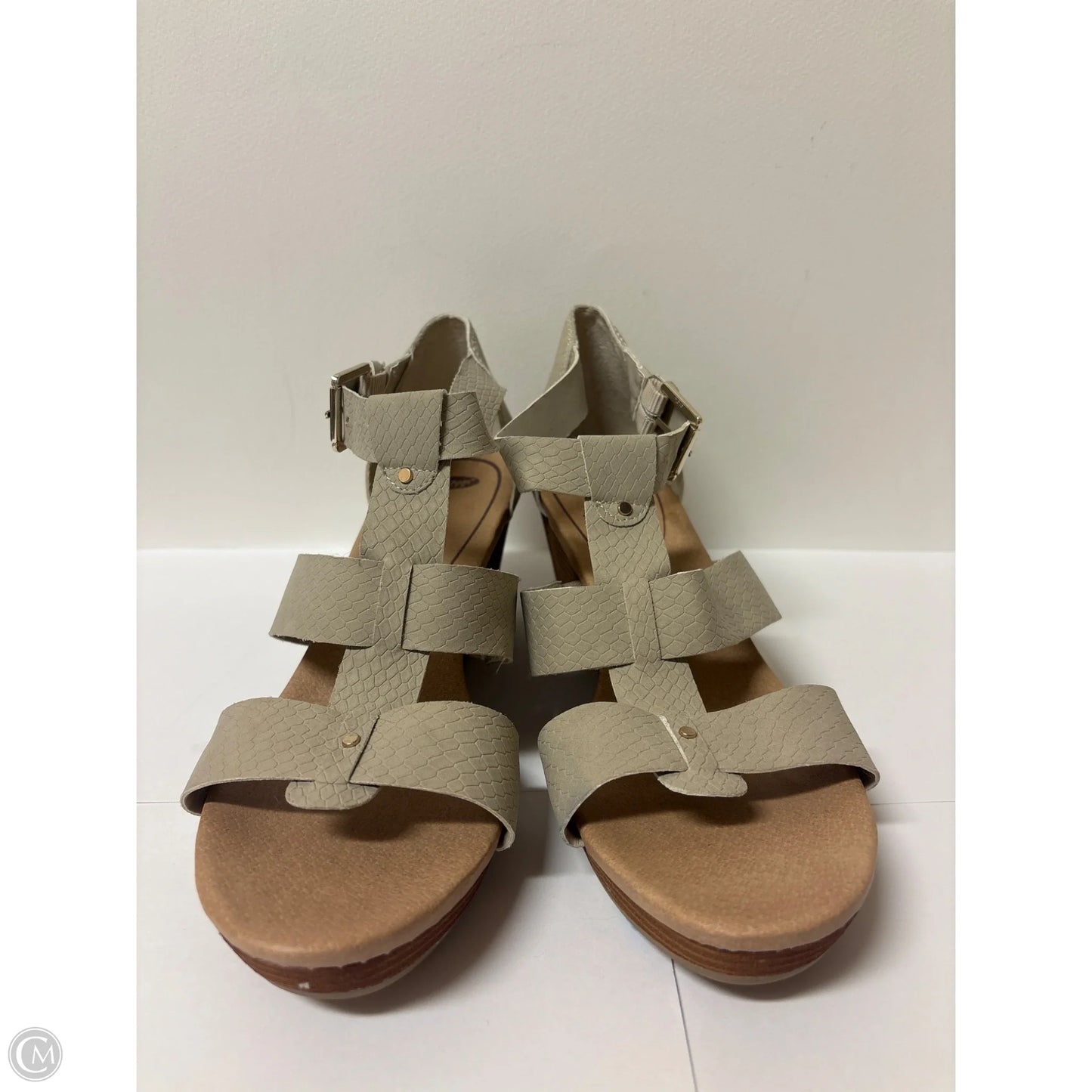 Sandals Heels Block By Dr Scholls In Beige, Size: 10
