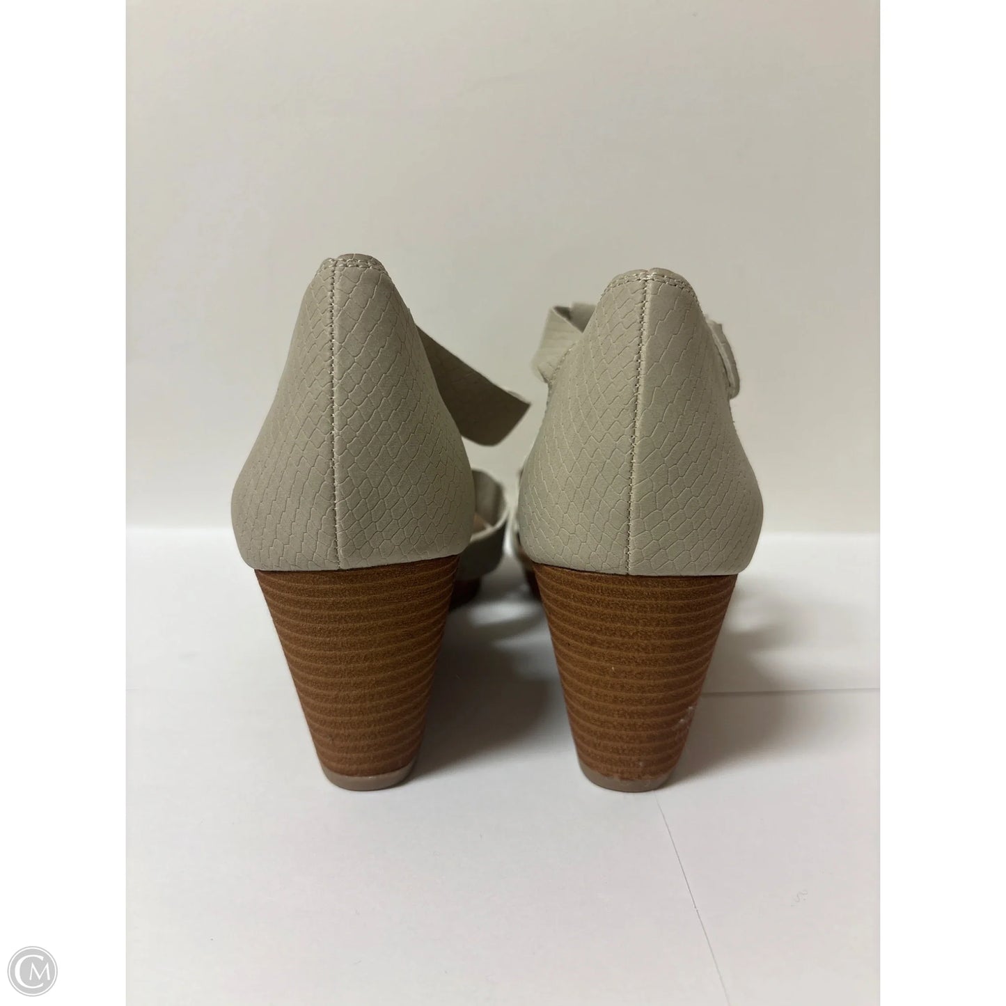 Sandals Heels Block By Dr Scholls In Beige, Size: 10