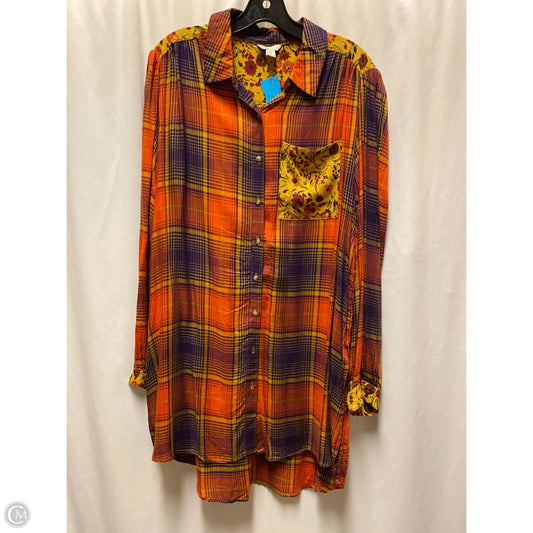 Dress Casual Midi By Cato In Orange, Size: L