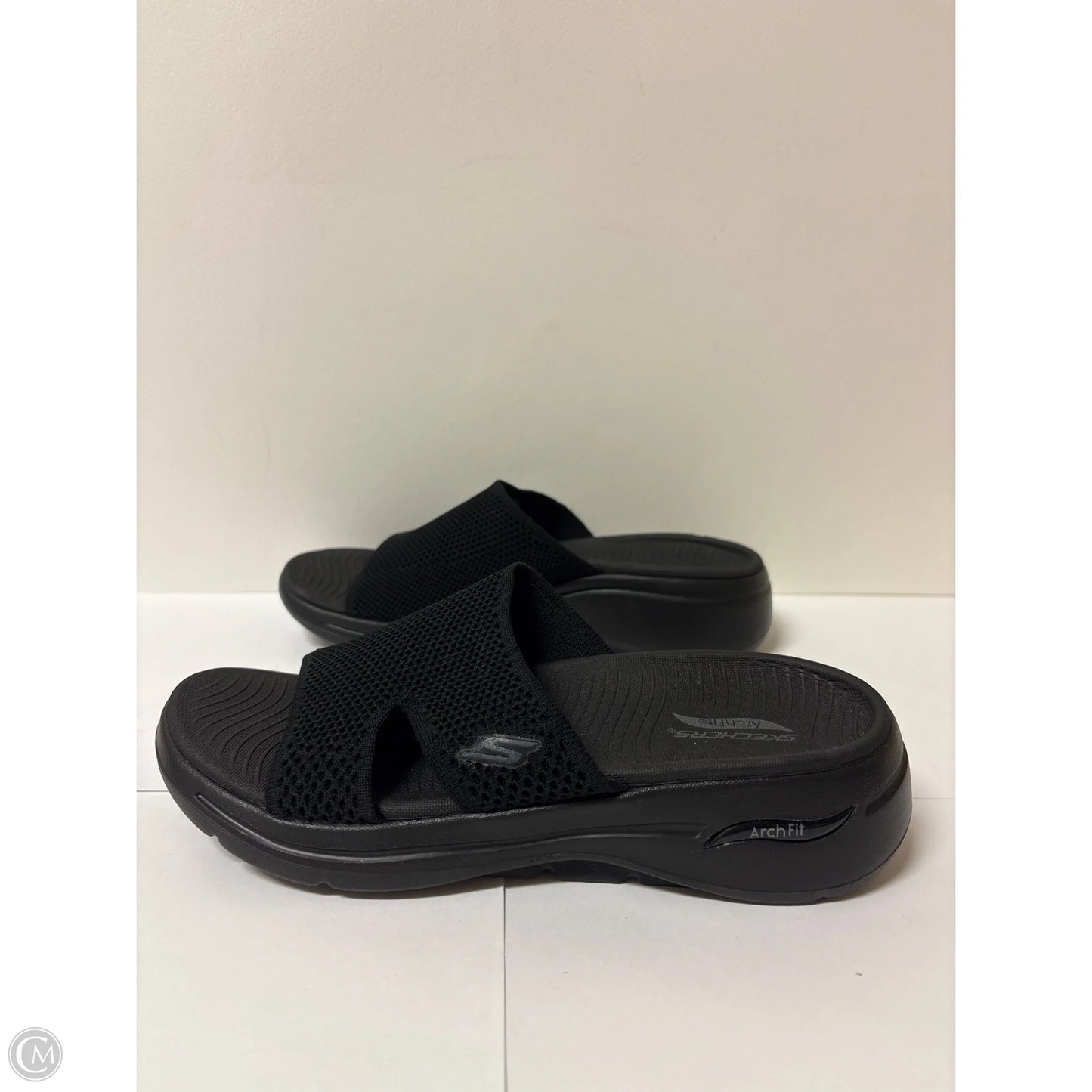 Sandals Heels Block By Skechers In Black, Size: 7