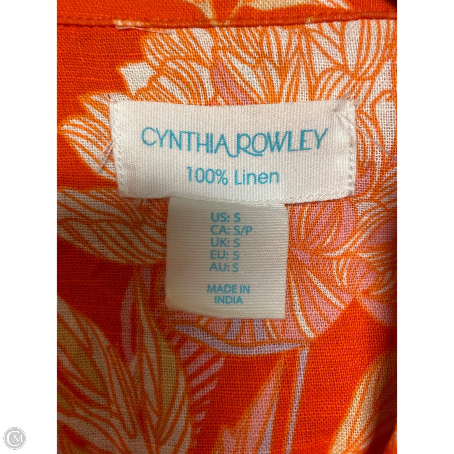 Jacket Shirt By Cynthia Rowley In Orange, Size: S