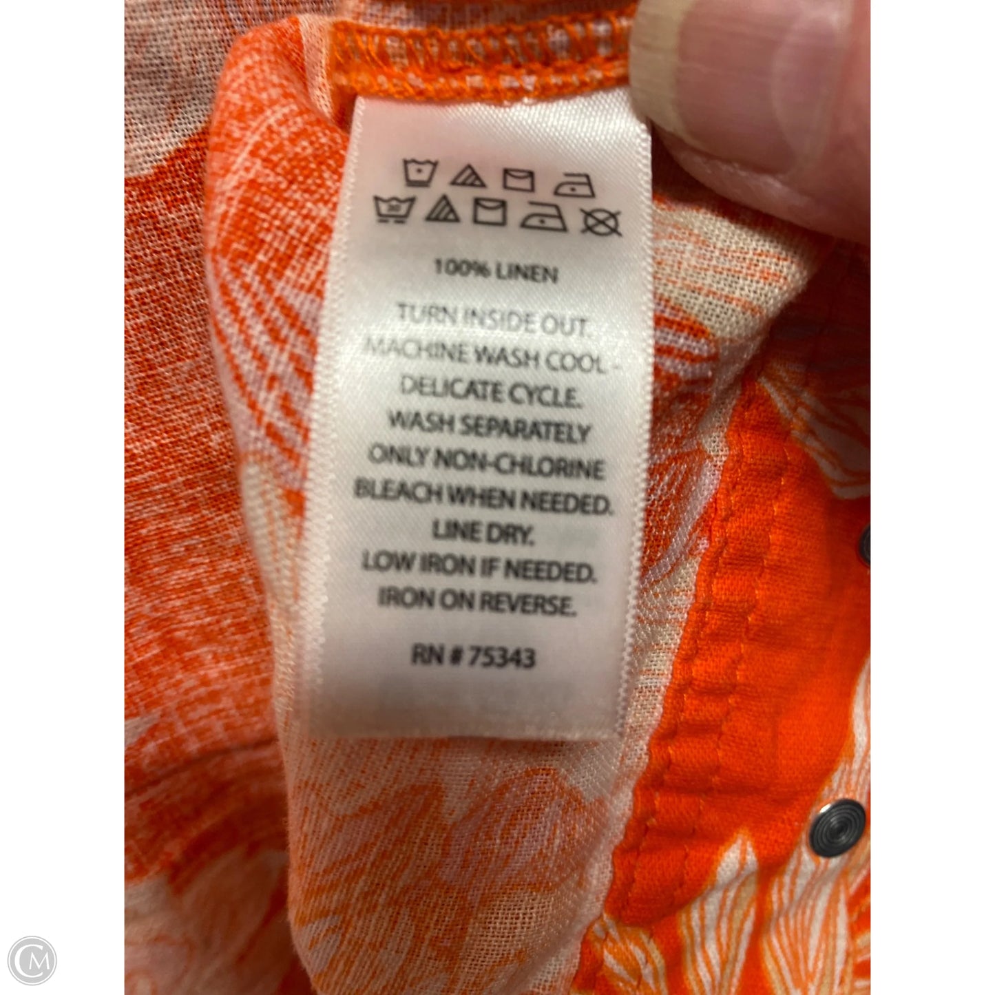 Jacket Shirt By Cynthia Rowley In Orange, Size: S