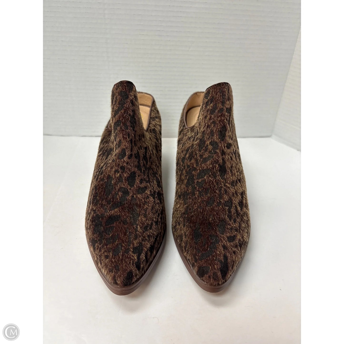 Boots Ankle Heels By Clothes Mentor In Animal Print, Size: 9.5