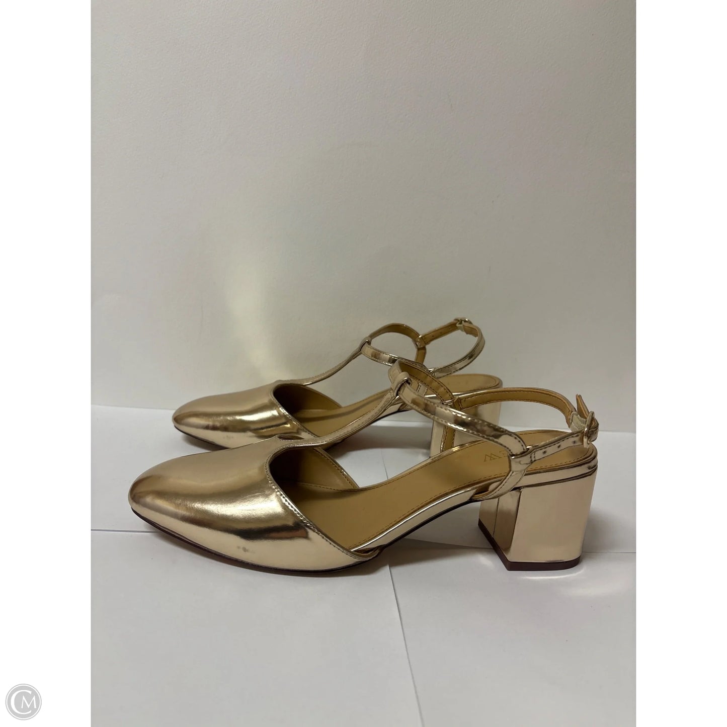 Shoes Heels Block By J. Crew In Gold, Size: 9.5