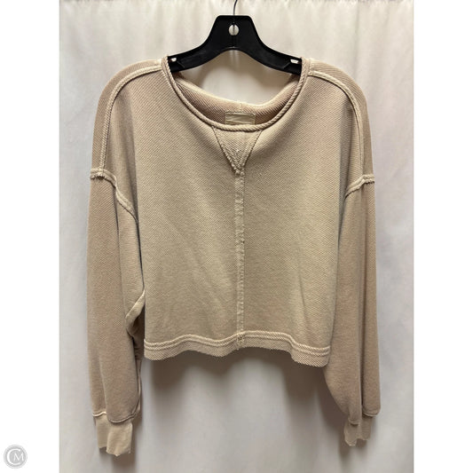 Top Long Sleeve By Aerie In Beige, Size: S