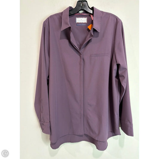 Top Long Sleeve By Modern American In Purple, Size: L