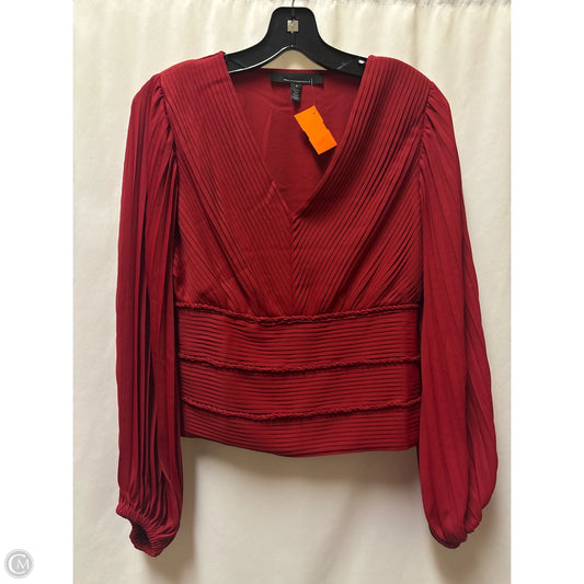 Top Long Sleeve By White House Black Market In Red, Size: Xs
