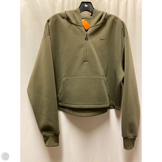 Athletic Sweatshirt Hoodie By Nike In Green, Size: M
