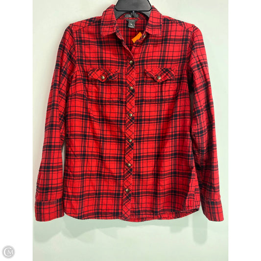 Top Long Sleeve By Eddie Bauer In Red, Size: S