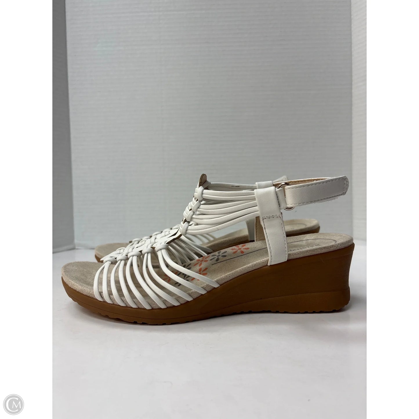 Sandals Heels Block By Bare Traps In White, Size: 9.5