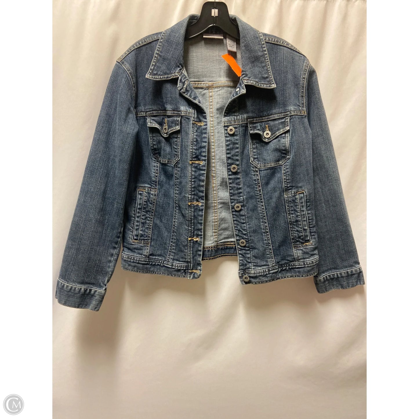 Jacket Denim By Chicos In Blue Denim, Size: M