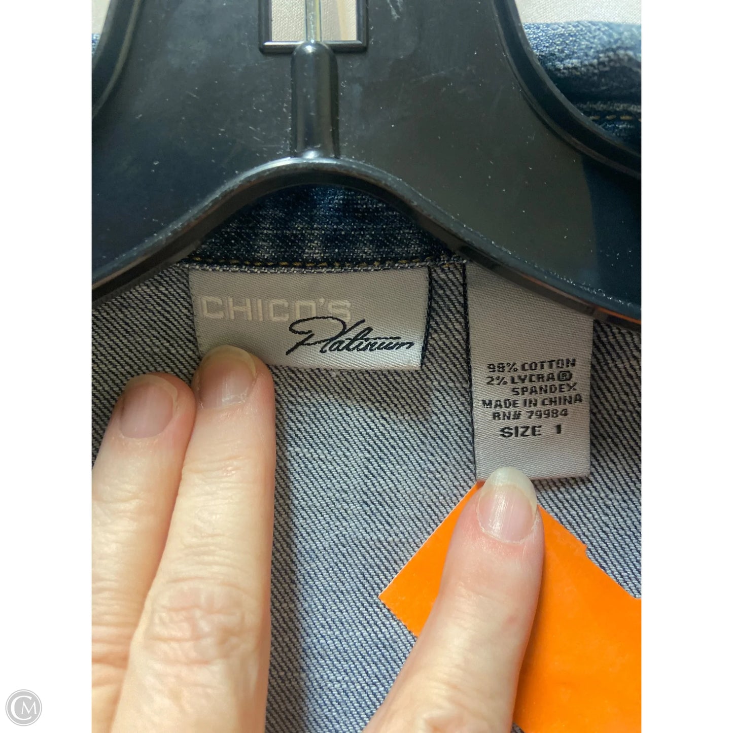 Jacket Denim By Chicos In Blue Denim, Size: M