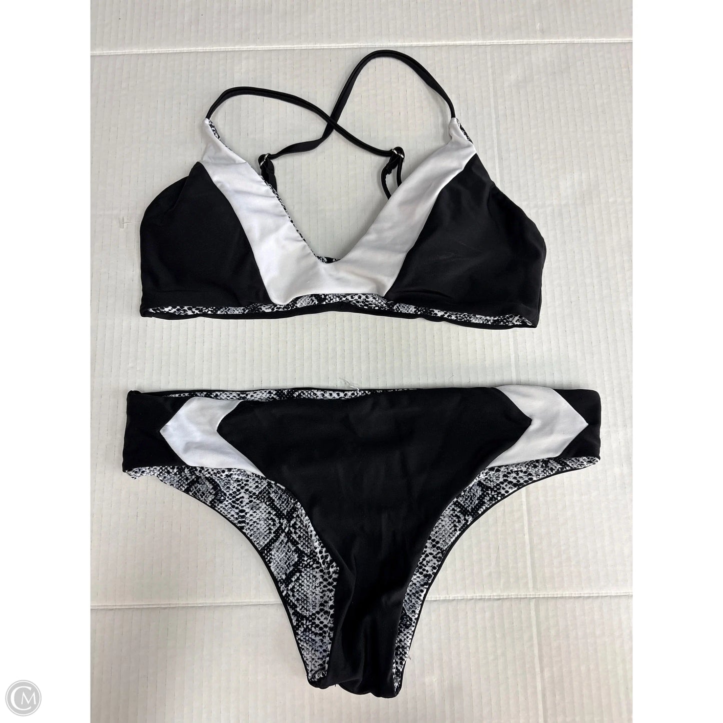 Swimsuit 2pc By Clothes Mentor In Black & White, Size: Xs