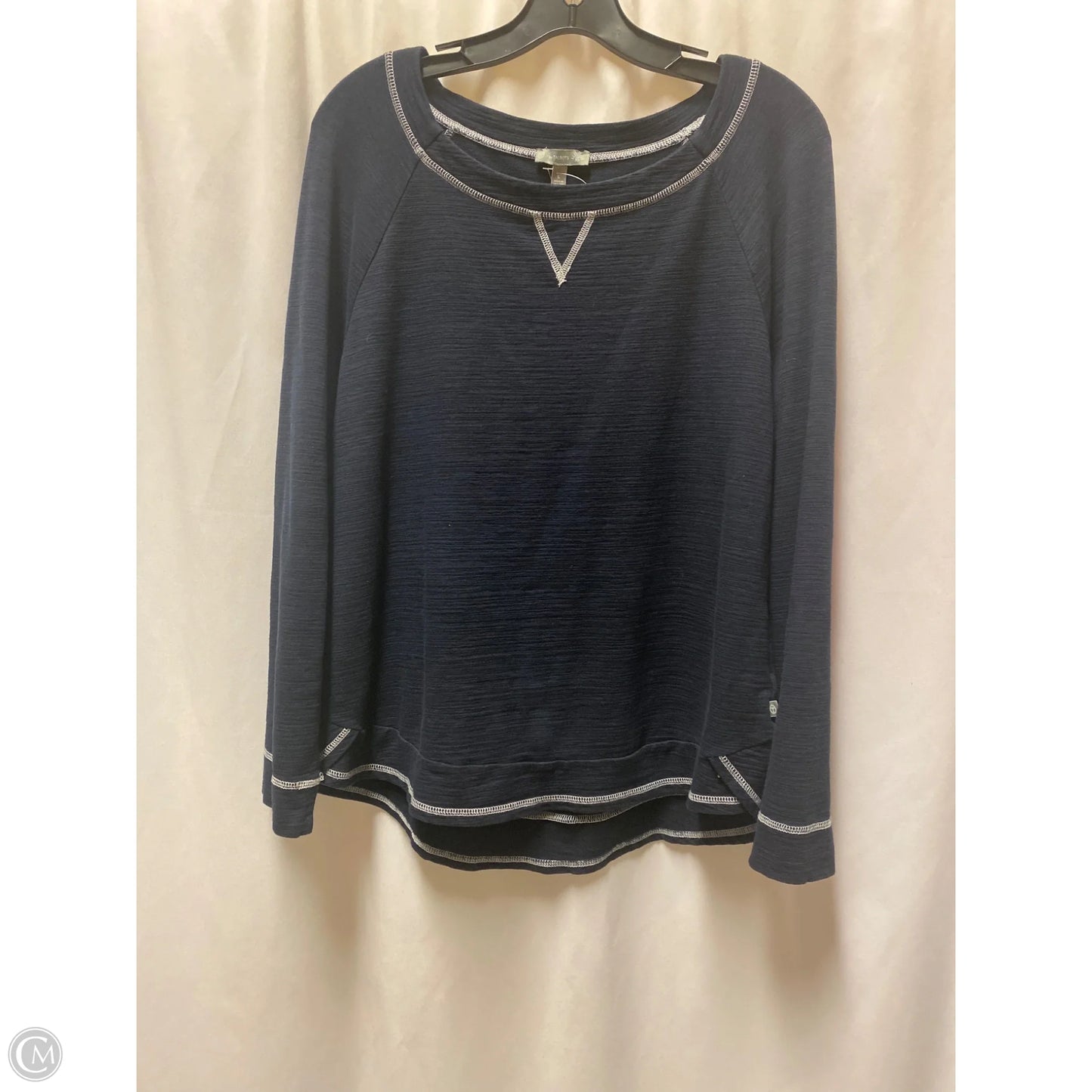 Top Long Sleeve By Talbots In Navy, Size: L