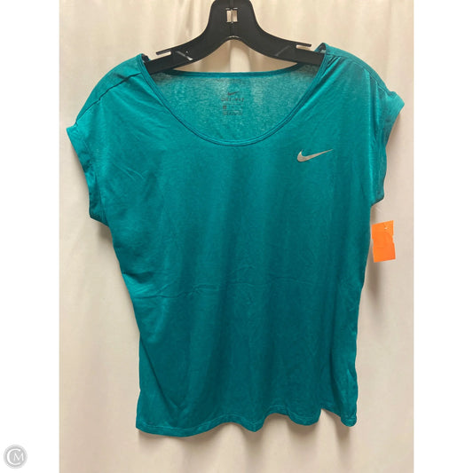 Athletic Top Short Sleeve By Nike In Green, Size: M