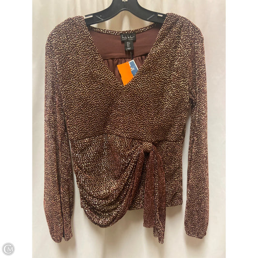Top Long Sleeve By Nicole By Nicole Miller In Maroon, Size: S
