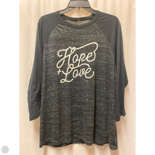 Top Long Sleeve By Bella + Canvas In Black, Size: Xl