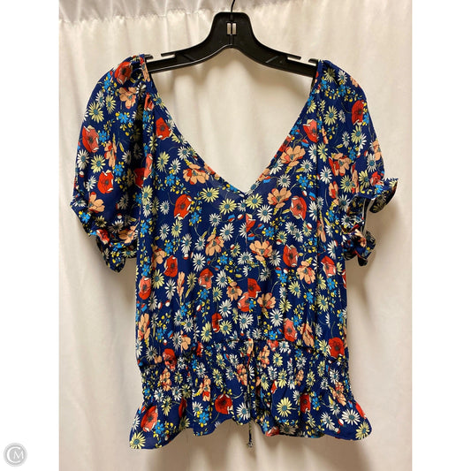 Top Short Sleeve By Sienna Sky In Blue, Size: L