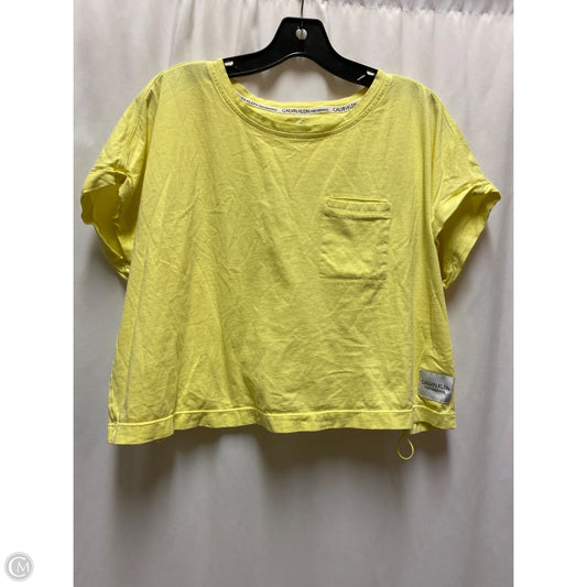 Top Short Sleeve By Calvin Klein In Yellow, Size: L