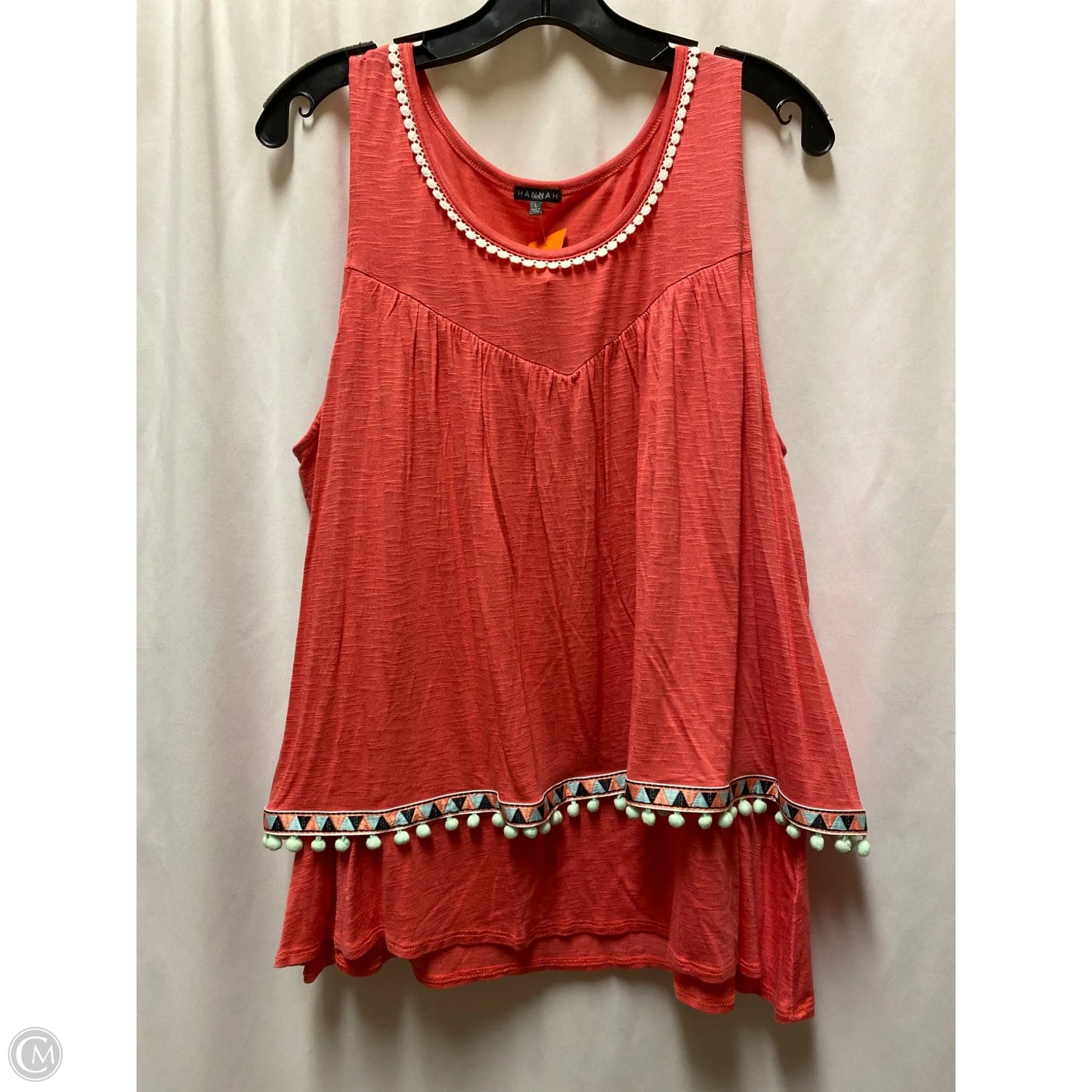 Top Sleeveless By Hannah In Pink, Size: L