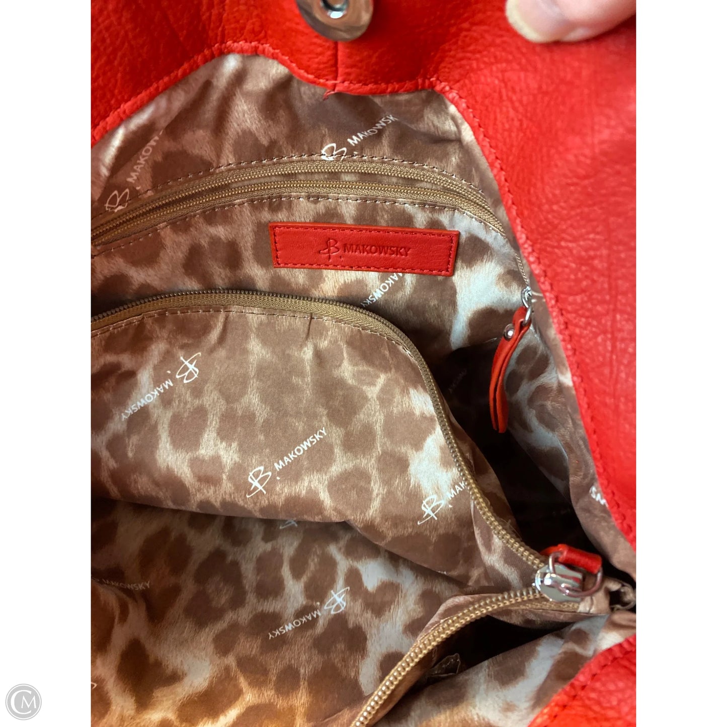 Handbag Leather By B. Makowsky, Size: Large