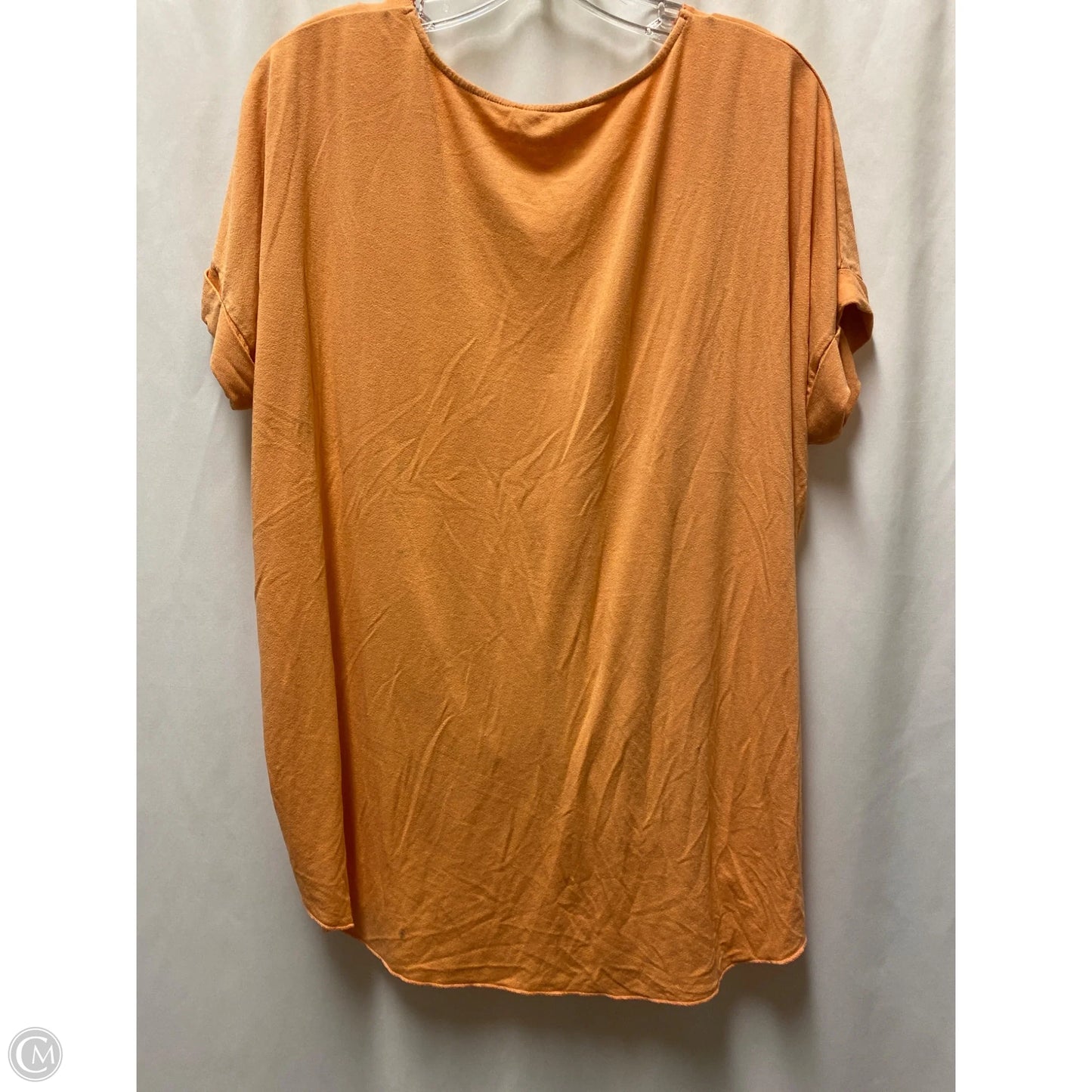 Top Short Sleeve By Double Zero In Peach, Size: L