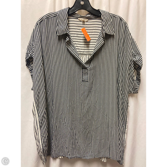 Top Short Sleeve By Jane And Delancey In Black & White, Size: 1x