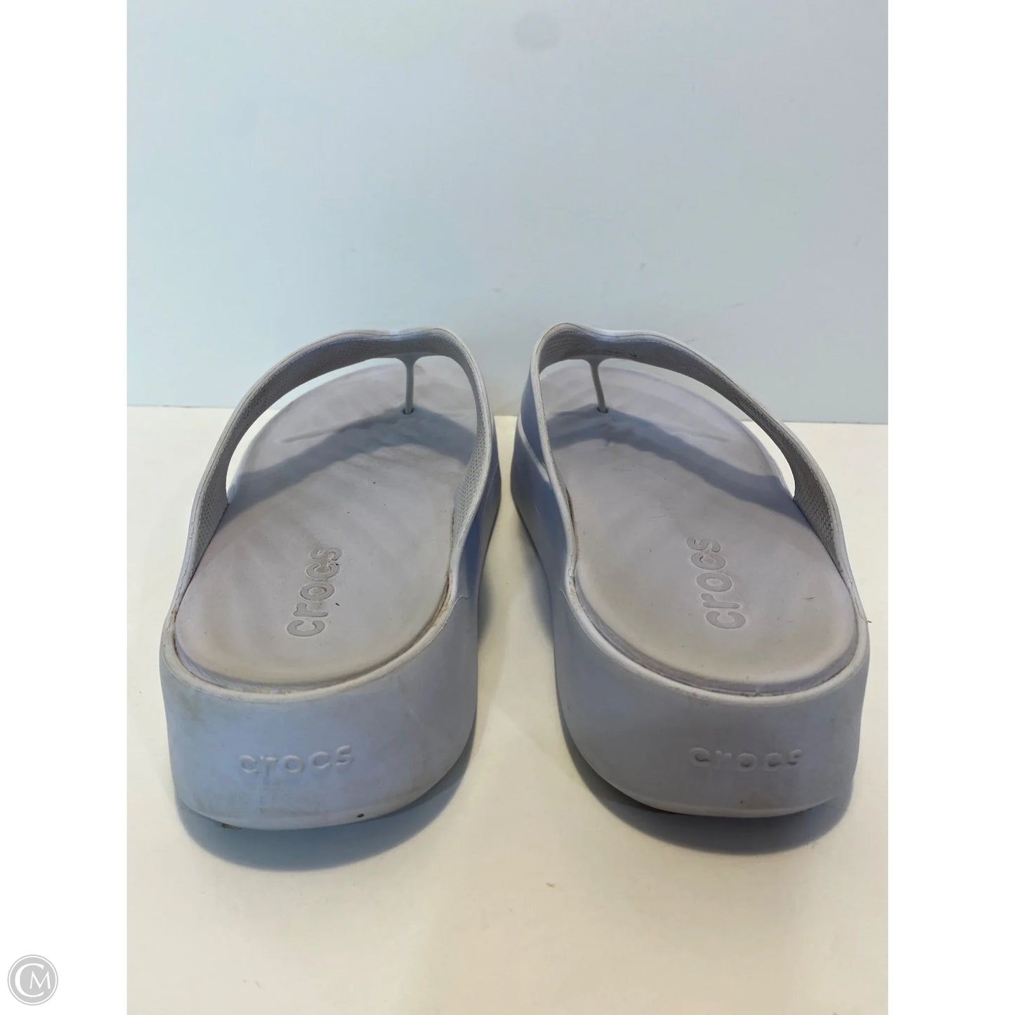 Shoes Flats By Crocs In Blue, Size: 8