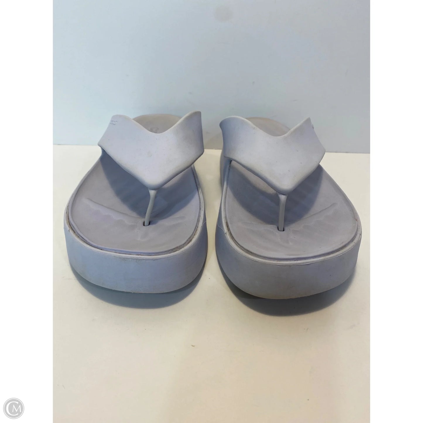 Shoes Flats By Crocs In Blue, Size: 8