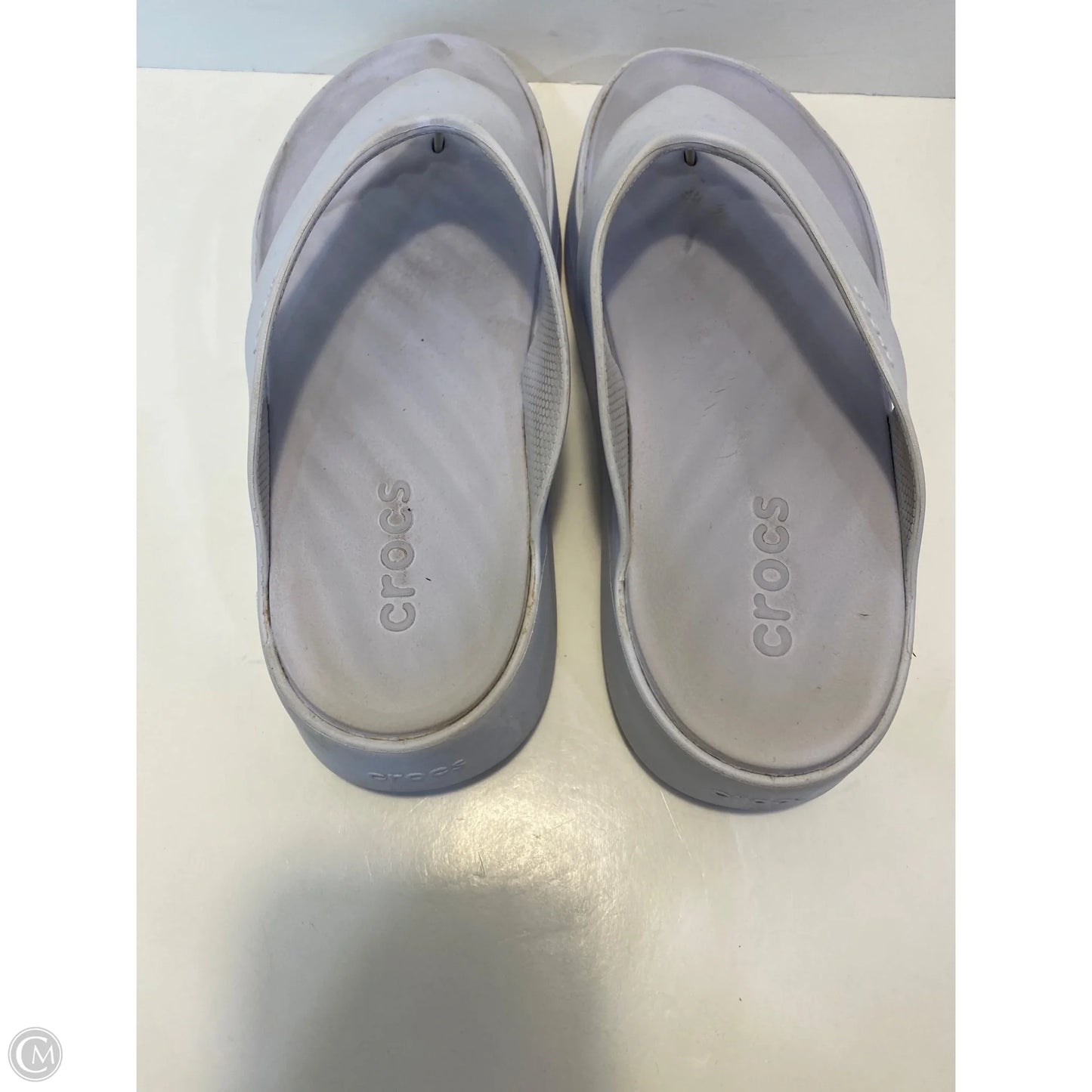 Shoes Flats By Crocs In Blue, Size: 8
