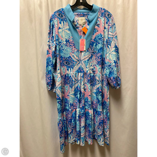 Dress Casual Midi By Simply Southern In Blue, Size: Xl
