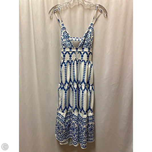 Dress Casual Midi By Shein In Blue & White, Size: S