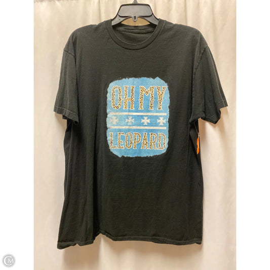 Top Short Sleeve By Clothes Mentor In Black, Size: L