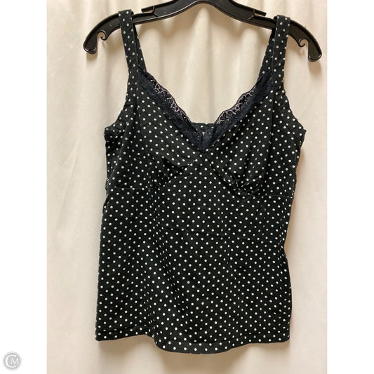 Tank Top By Carolyn Taylor In Black & White, Size: M