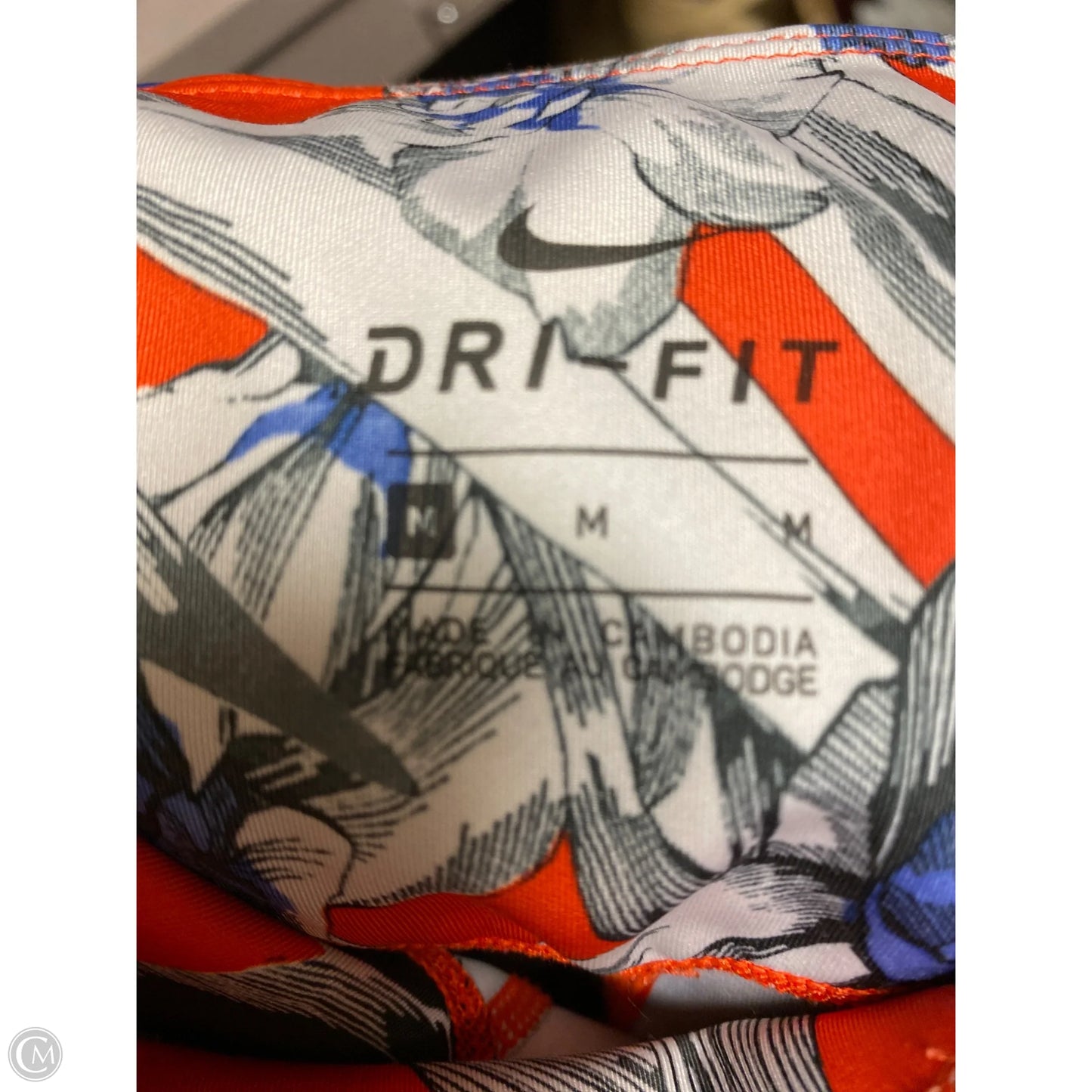 Athletic Leggings By Nike In Blue & Red, Size: M