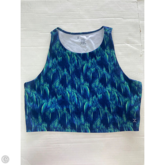 Athletic Bra By Xersion In Blue & Green, Size: 3x