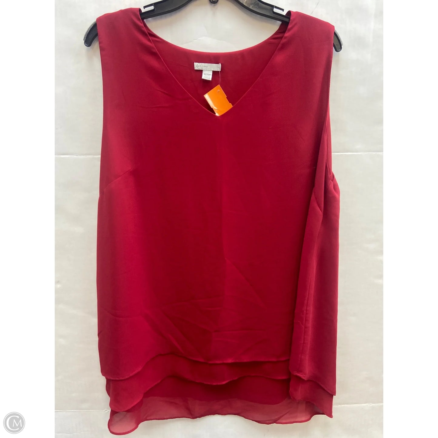 Top Sleeveless By Cato In Red, Size: 1x