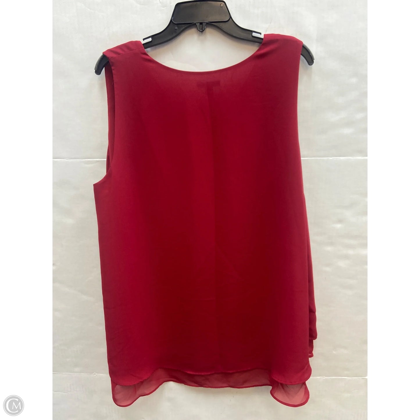 Top Sleeveless By Cato In Red, Size: 1x